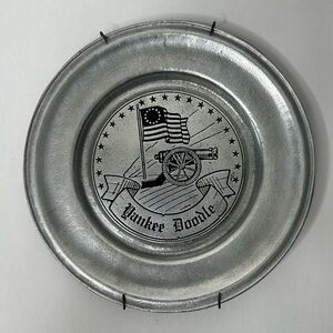 Old Mill Ent. Yankee Doodle Pewter Plate Betsy Ross‎ Flag Stars American Rare